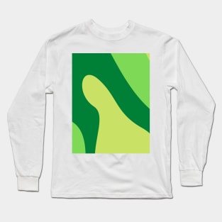 Boho abstract earth green swirl pattern Long Sleeve T-Shirt